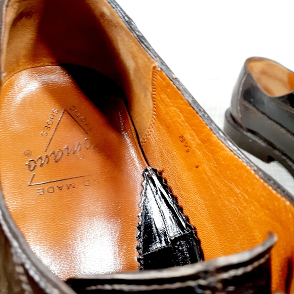Romano "Lucas" Brown Genuine Crocodile Tail Eel Shoes 8.5 - Picture 9 of 9